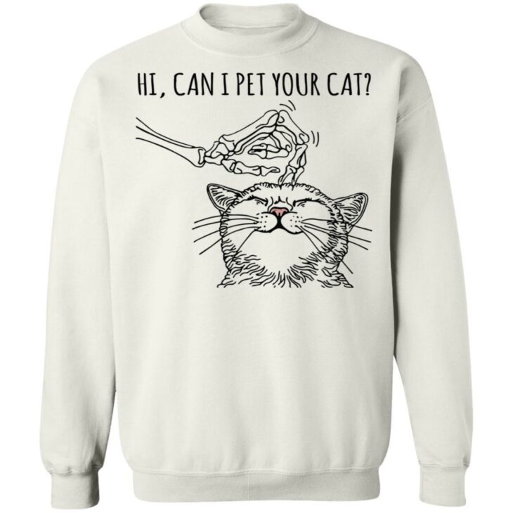 Skeleton hi can i pet your cat shirt 8