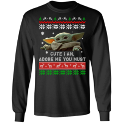 Baby Yoda Christmas ugly sweater cute - TheTrendyTee