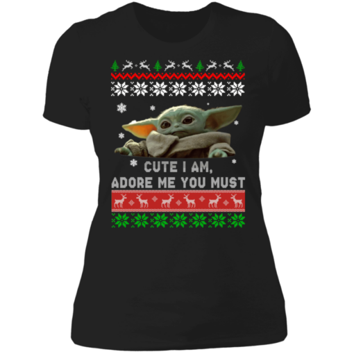 Baby Yoda Christmas ugly sweater cute - TheTrendyTee