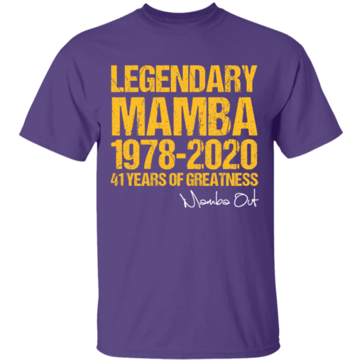 Kobe bryant mamba-out 41 years of greatness t-shirt - thetrendytee