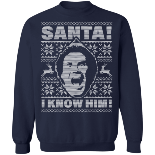 Will Ferrell Santa.OMG! I Know Him Ugly Christmas Sweatshirt - TheTrendyTee