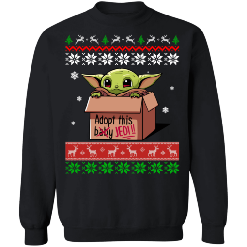 Baby yoda adopt this jedi ugly christmas sweater - thetrendytee
