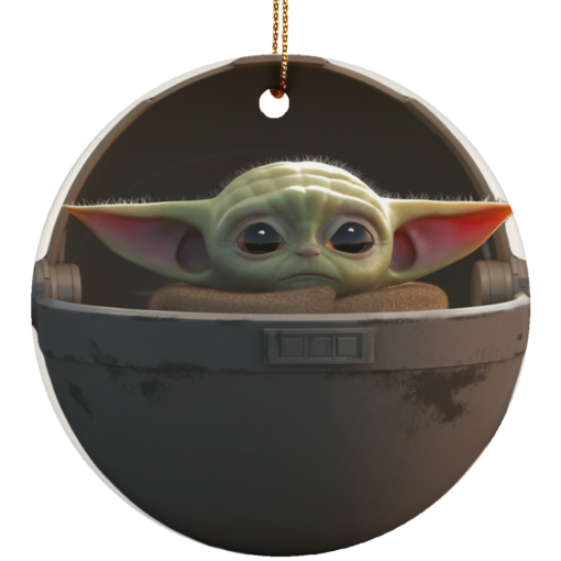 Baby Yoda floating pod MDF ornament - TheTrendyTee