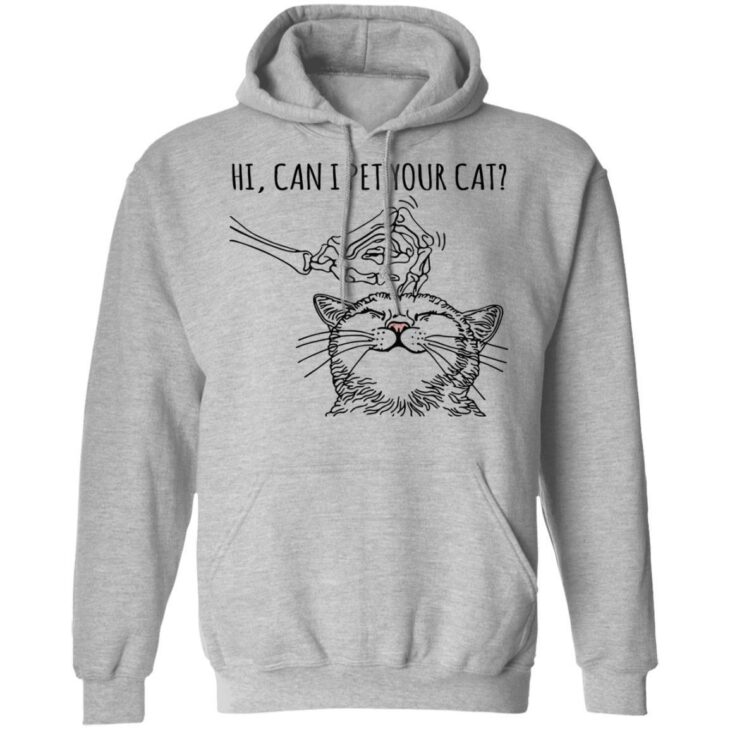 Skeleton hi can i pet your cat shirt 5