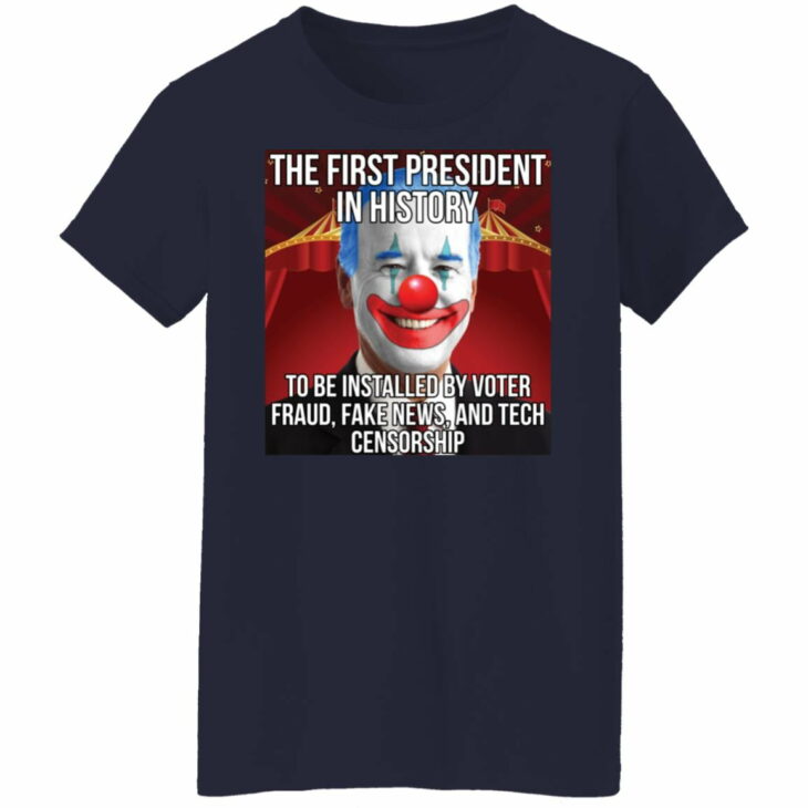 Joe biden the first president in history to be installed shirt 9