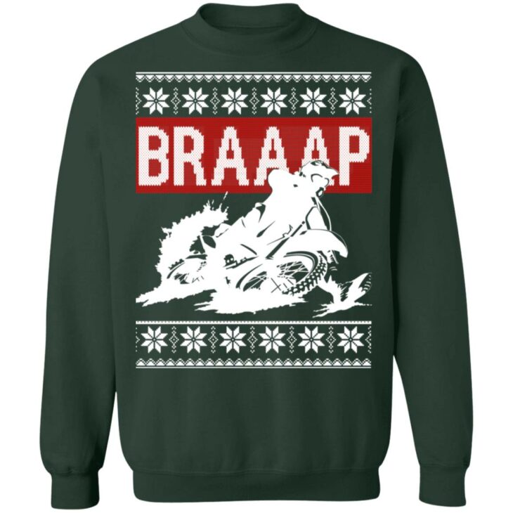 Braaap motocross ugly christmas sweater 13