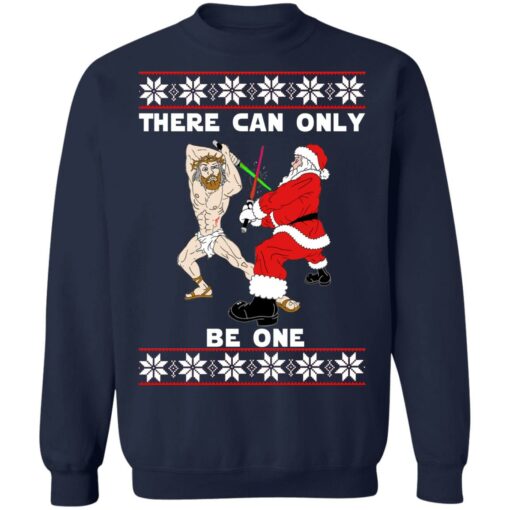 Jesus vs Santa there can only be one Christmas sweater from $19.95 - Thetrendytee.com