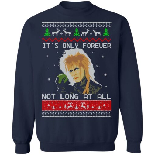 David Bowie it's only forever not long at all Christmas sweater from $19.95 - Thetrendytee.com