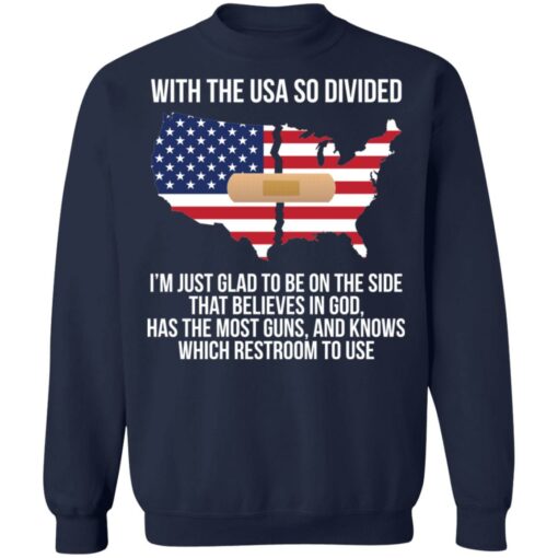 With the usa so divided i’m just glad to be on the side shirt from $19.95 - Thetrendytee.com