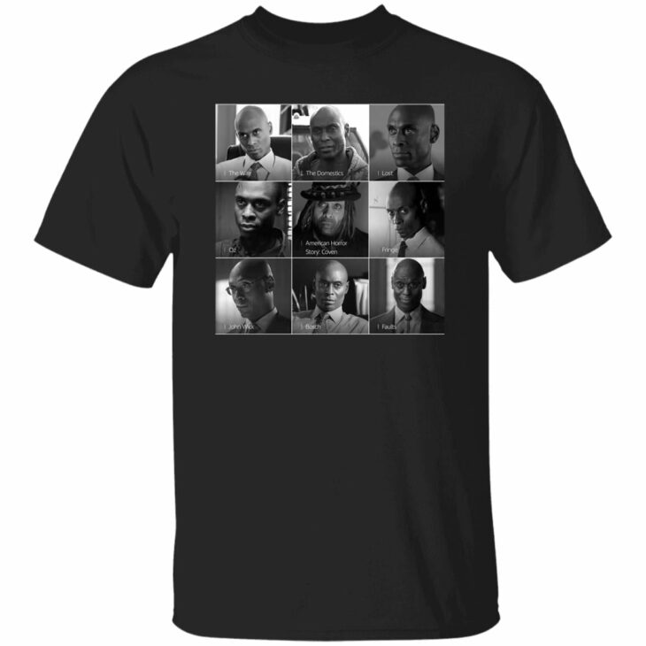 Rip lance reddick, all 9 movies in one t-shirt 4