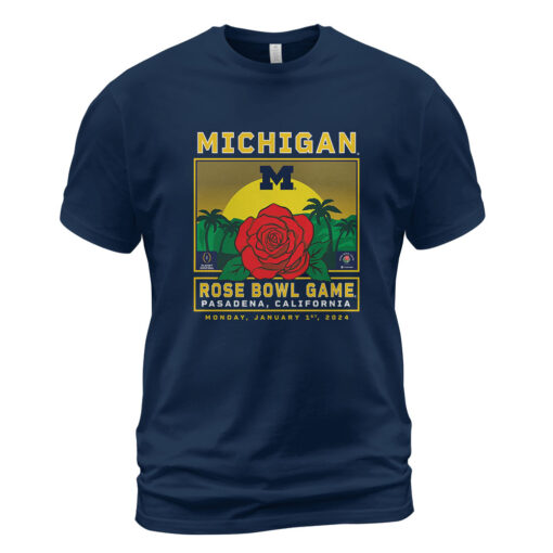 Michigan wolverines college football playoff 2024 rose bowl t-shirt