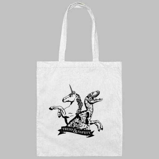 Unicorn dinosaur trust and safety tote bag